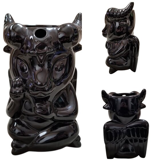 KILLSTAR Baphomet Tall Mug Baphy Tiki Glass Ceramic Black GOTH Pentagram - Picture 1 of 14